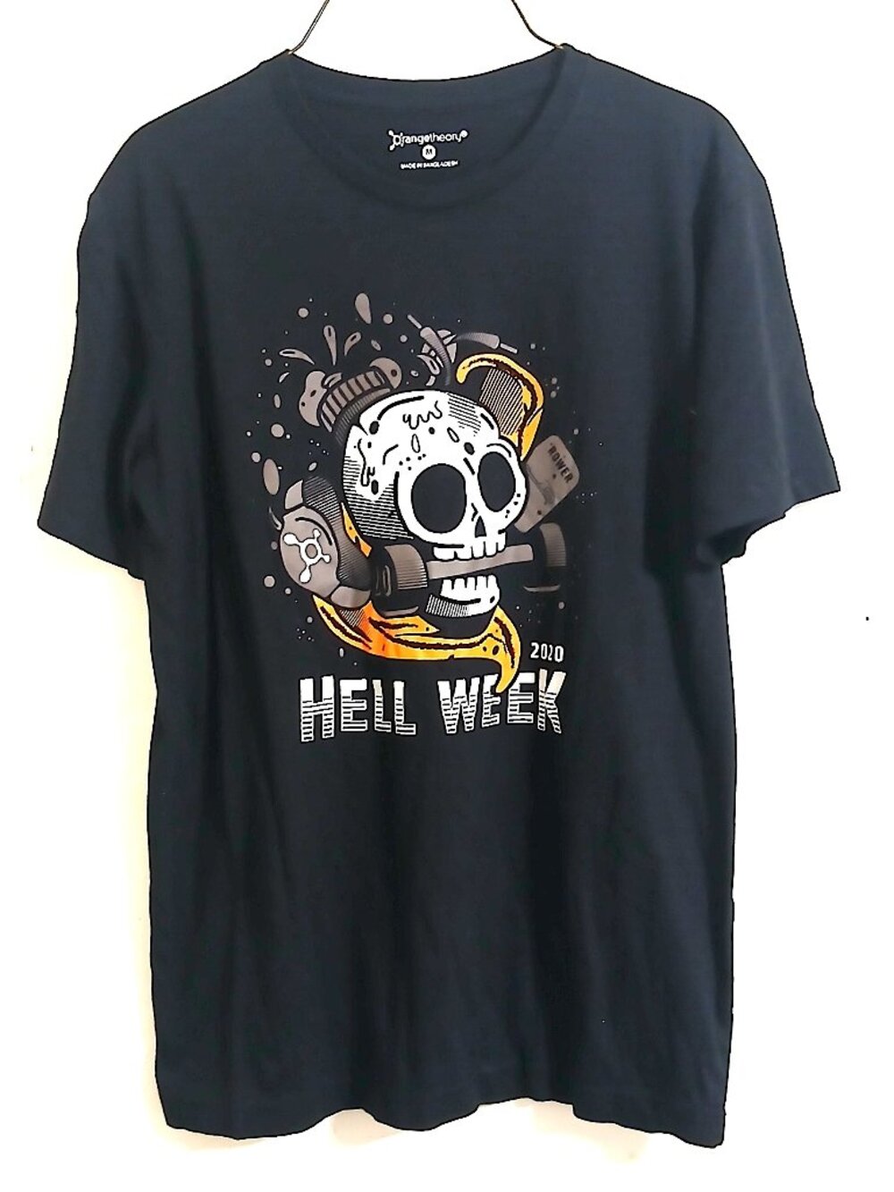Orangetheory Fitness Hell Week 2020 Skull Barbell Graphic T-Shirt Black M